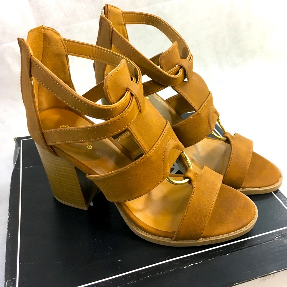 Brown Qupid Heeled Sandals